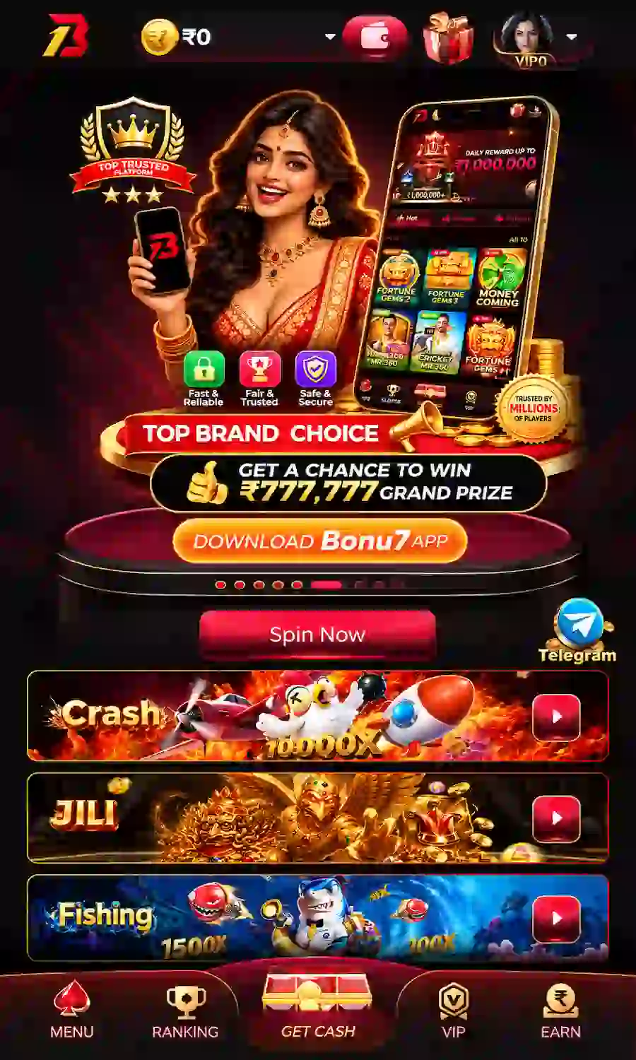 BONU1 Game app interface example